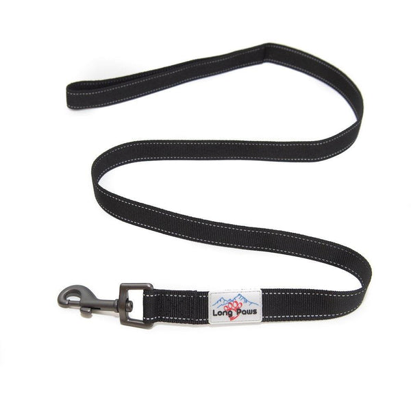 Reflective Dog Collar & Leash Set - Black - Long Paws