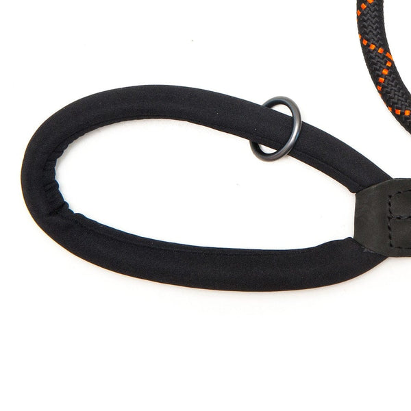 Comfort Rope Lead | TRIGGER Clip | Black with Orange Stripes 120cm