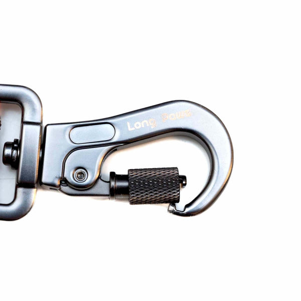 Comfort Rope Lead | SCREW Lock | Black with Orange Stripes | 48in / 120cm - Long Paws