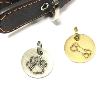 Antique Paws & Bone Dog Tags (22mm) - Long Paws