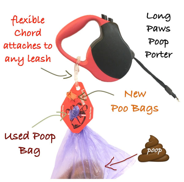 Poop Porter Red Flex | Used Poo Bag Holder
