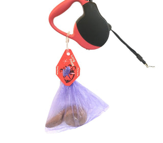 Long Paws PoopPorter - Used Poo Bag Caddie - Red Flex